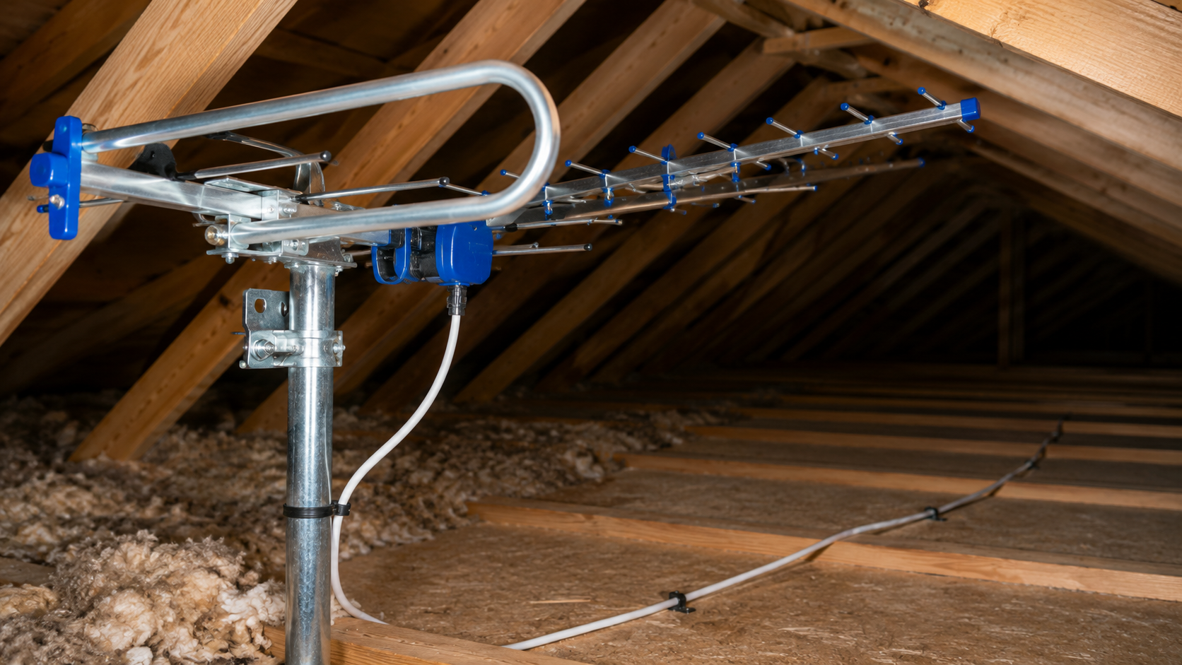Loft TV aerial used for Freeview and digital TV tuning in Leicester